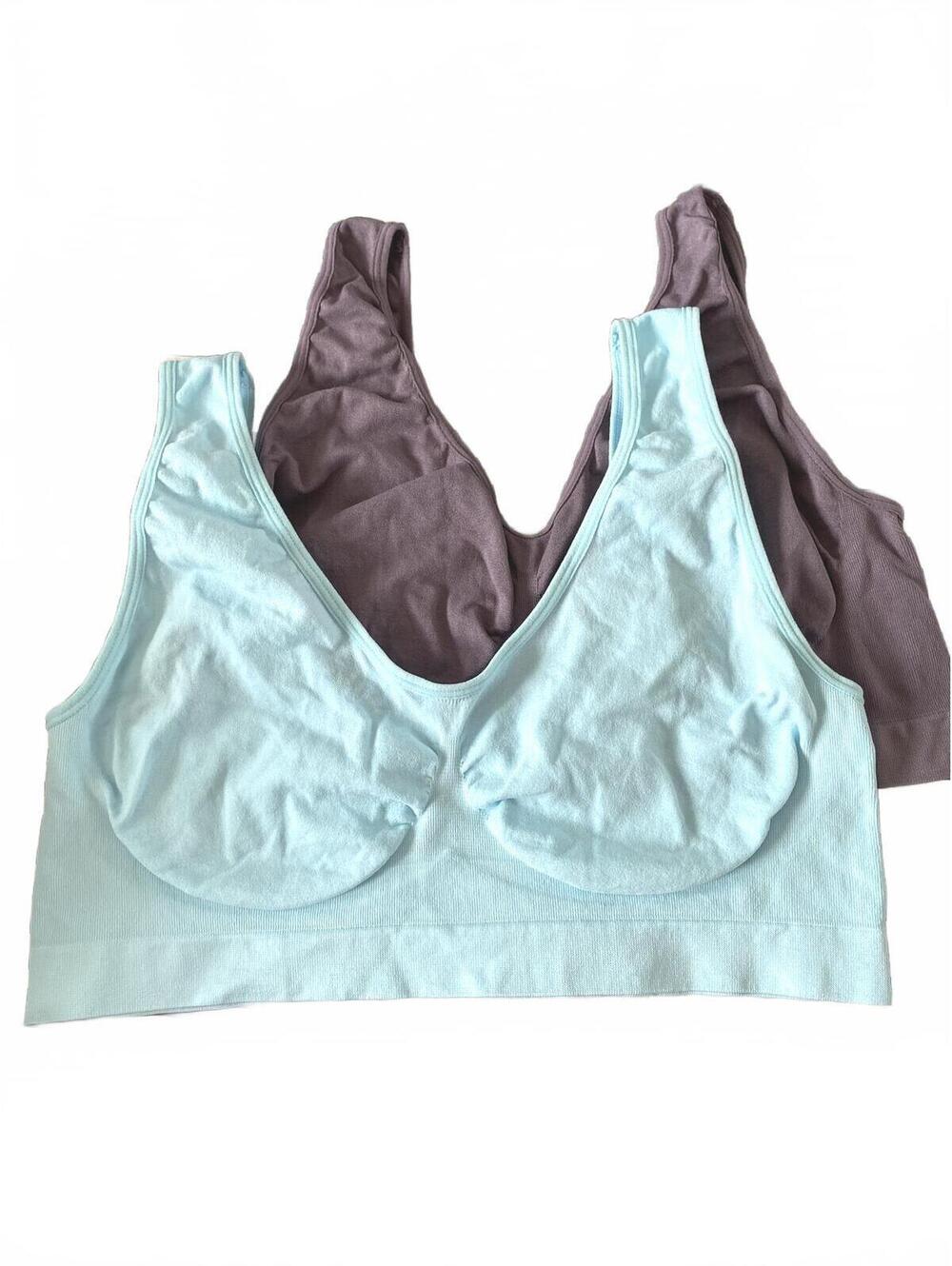 2-pack Leisure Bralettes Aqua / Purple Size 5X